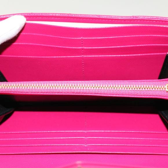 SAINT LAURENT V Stitch Wallet Leather Pink CFP372264 Auth am4748 - Picture 8 of 16